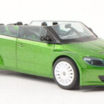 Skoda Fabia RS2000, concept Car, with white wheel rims , metallic-green