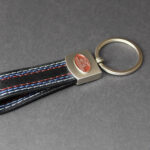 Key fob in style-leather with decorative stitching