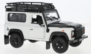 Land Rover Defender, white/black with roof rack