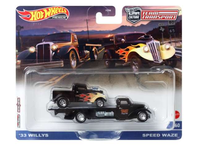 Willy's Drag Racer & Speed Waze truck, black with yellow flames 1933